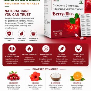 Cranberry, D-Mannose, Hibiscuss & Vitamin C Tablets